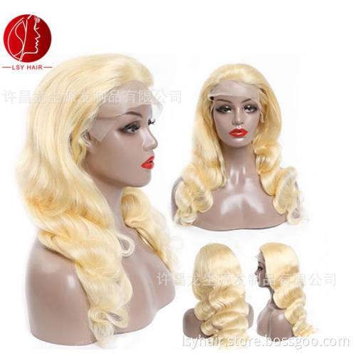 Remy 613 Blonde Body Wave Front Lace Wig Virgin Human Hair Transparent Lace Preplucked Hair Line WIth Baby Hair Lace Front Wig